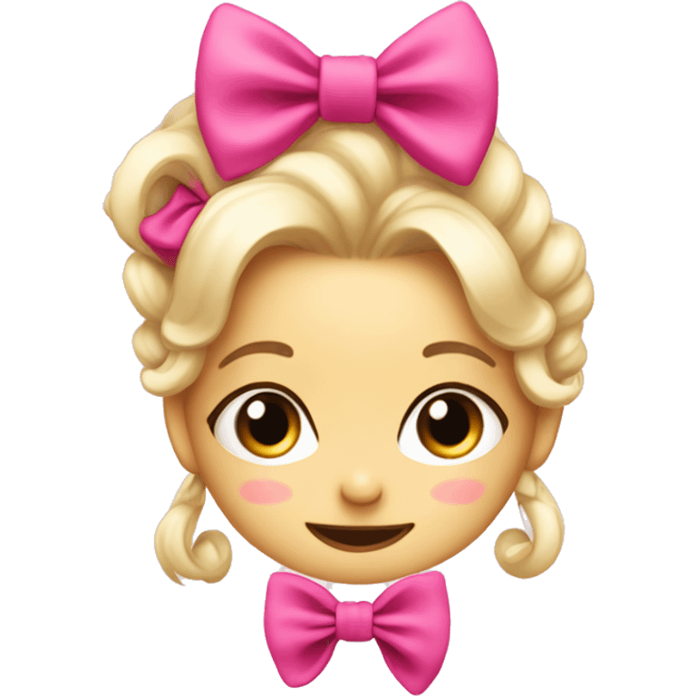 A with a cute bow and pink with very coquette  emoji