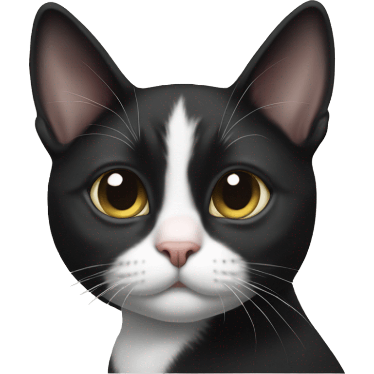 Tuxedo cat with black chin emoji