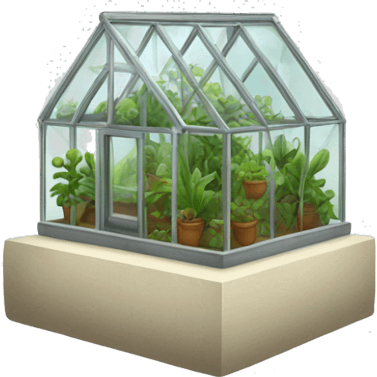 glass house small for plants without plants emoji