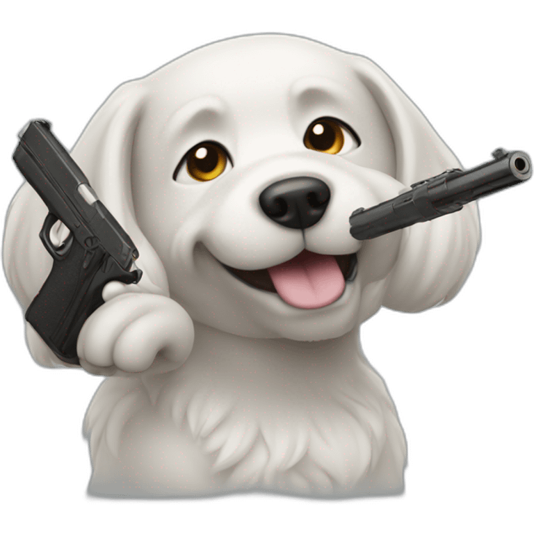 Dog with a gun emoji