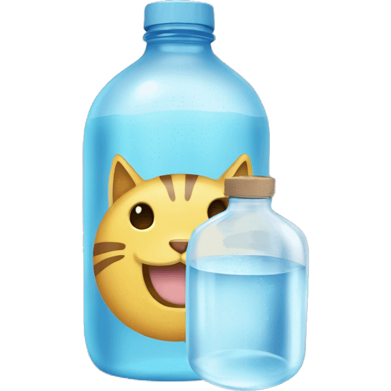 a bottle of water whit cat ears emoji