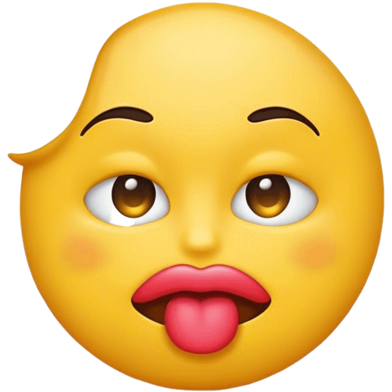 A regular emoji with lips puckered in annoyance  emoji