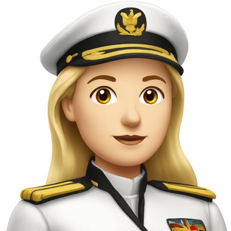 German Ship Captain Woman white Uniform  emoji