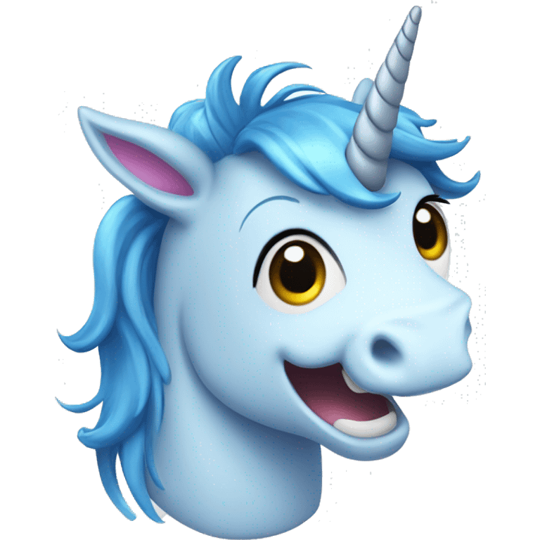 excited blue unicorn emoji