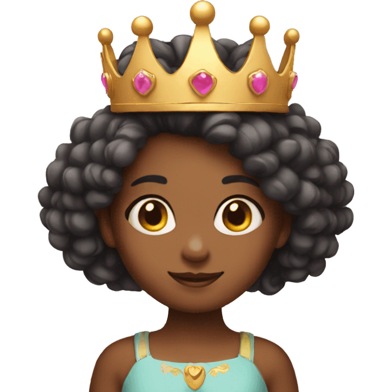 Cute little girl with crown on her head emoji