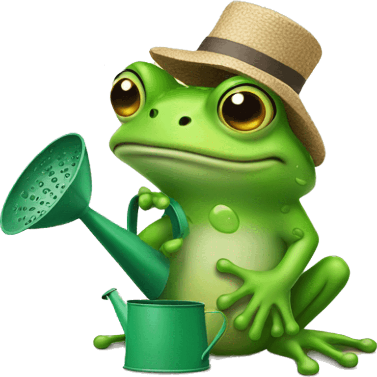 frog with watering can emoji