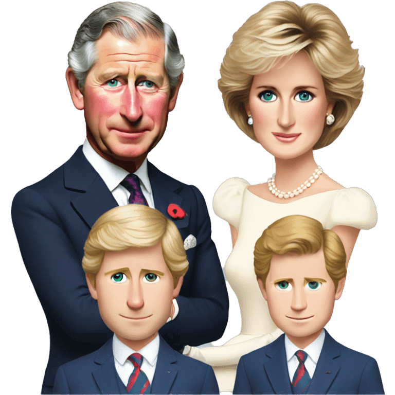 prince charles and princess diana and harry and william emoji