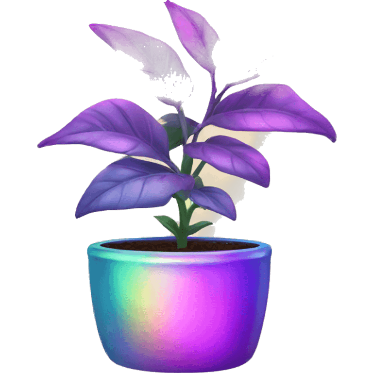 Plant in iridescent pot emoji