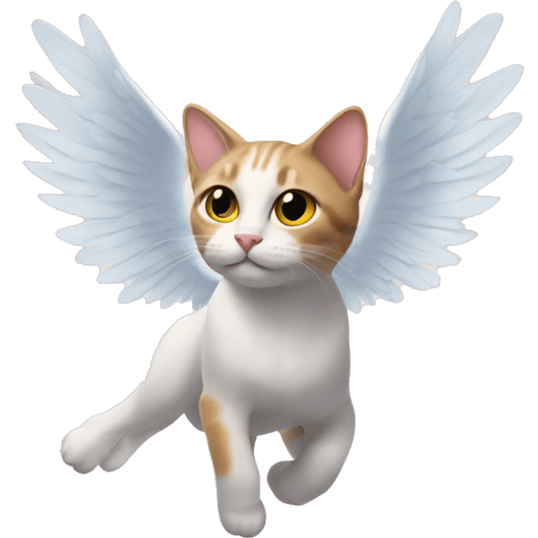 cat with angel wings flys  emoji