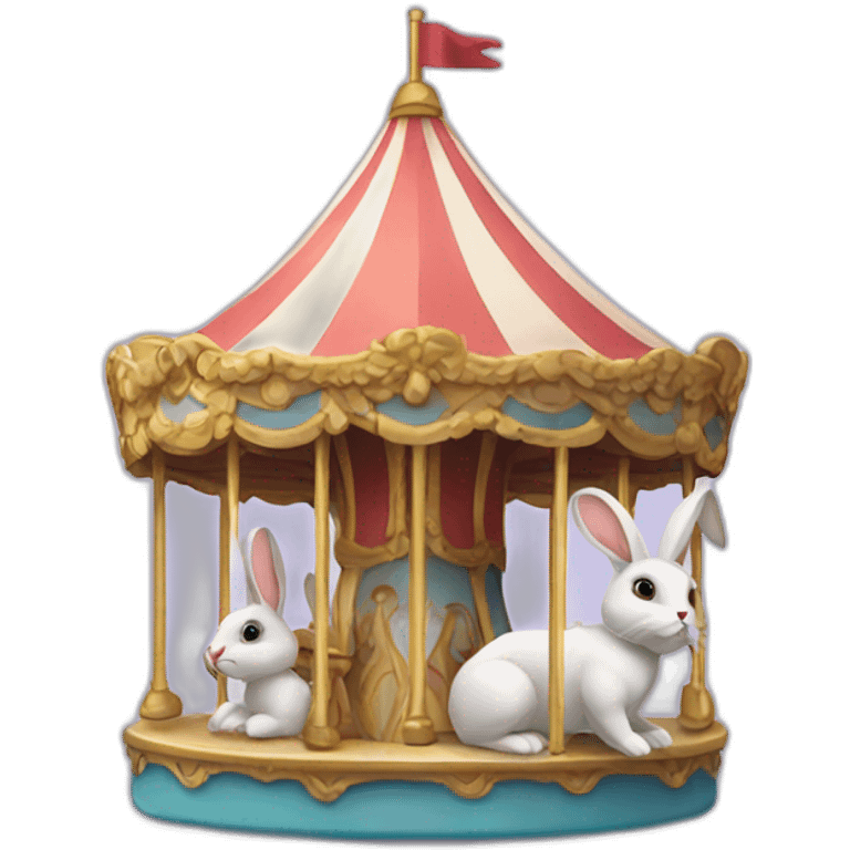 Rabbit on carousel emoji