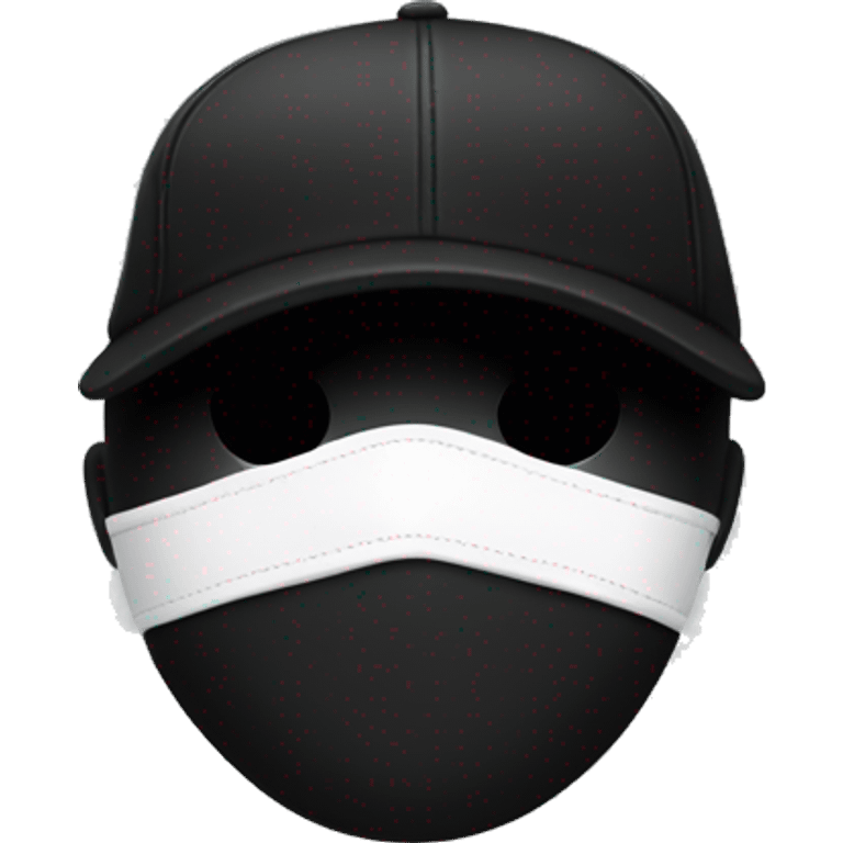 White masked with black baseballcap backwards on had emoji