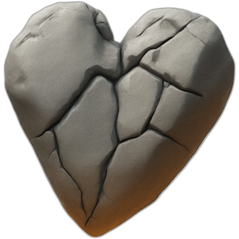 Realistic heart rock emoji