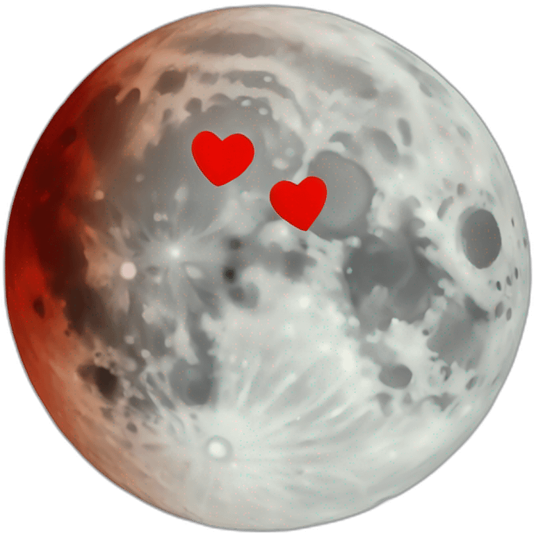 Moon with red heart  emoji