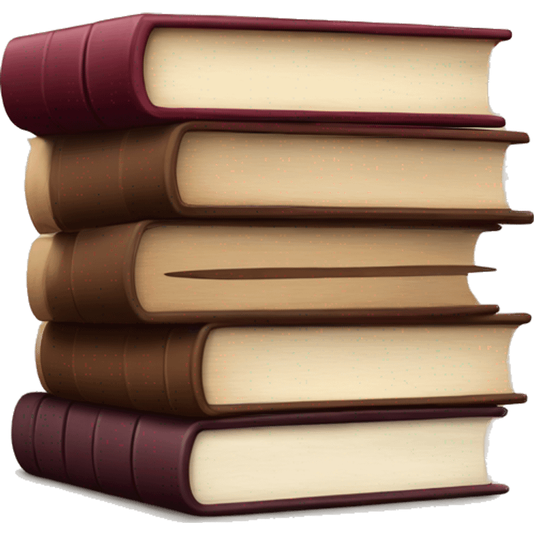 Stack of burgundy and brown books emoji