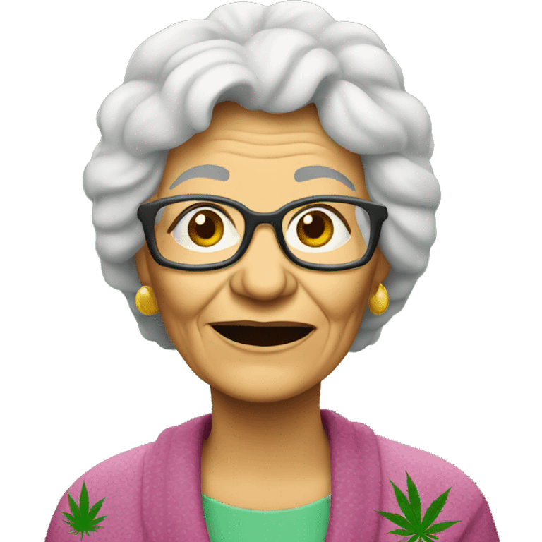 Grandma with weed emoji