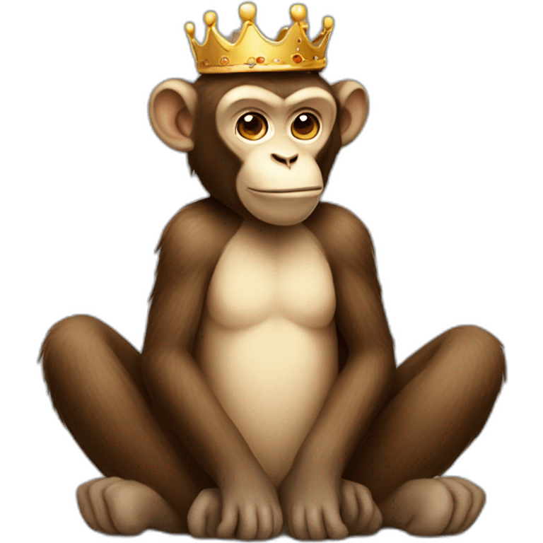 Sitting monkey with crown emoji