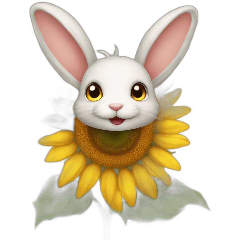 Bunny as a sunflower emoji