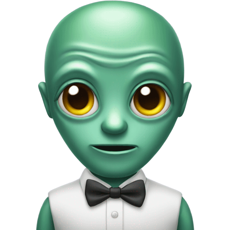 Alien with a bow tie  emoji