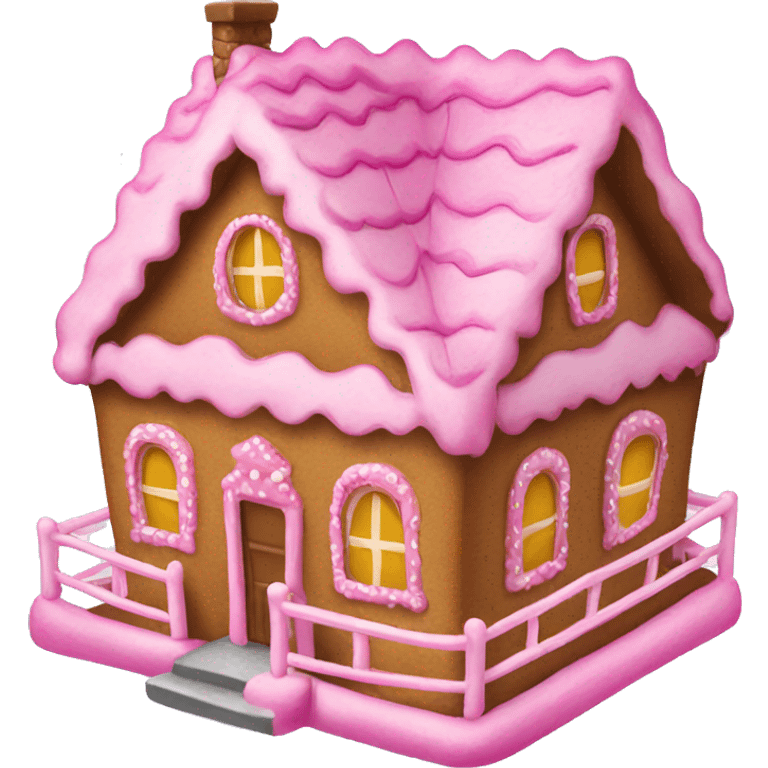 pink gingerbread house  emoji