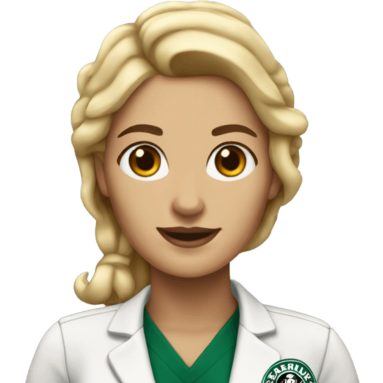 white female starbucks barista emoji