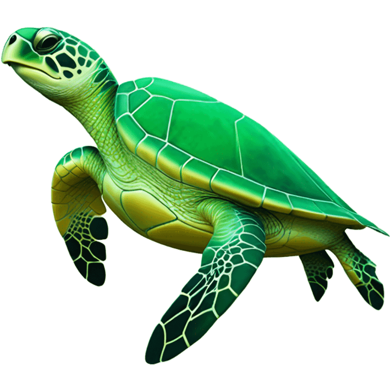 detailed green sea turtle emoji