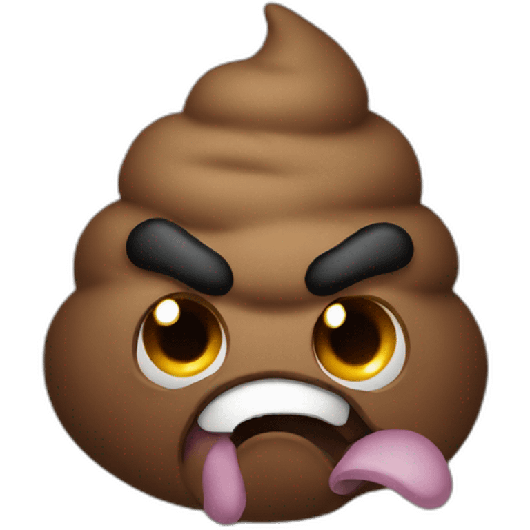 angry poop emoji