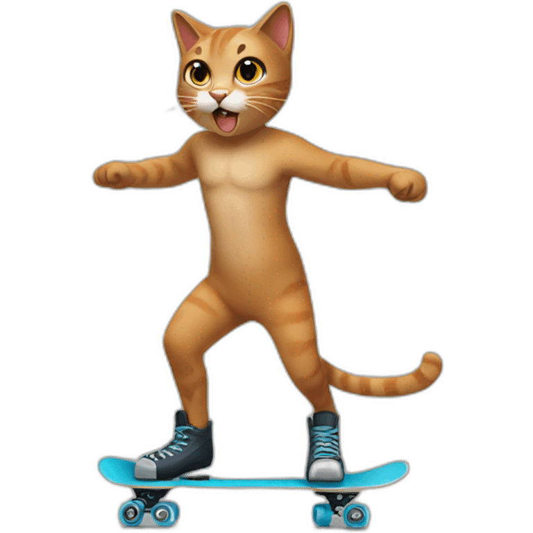 shirtless-skating-cat emoji