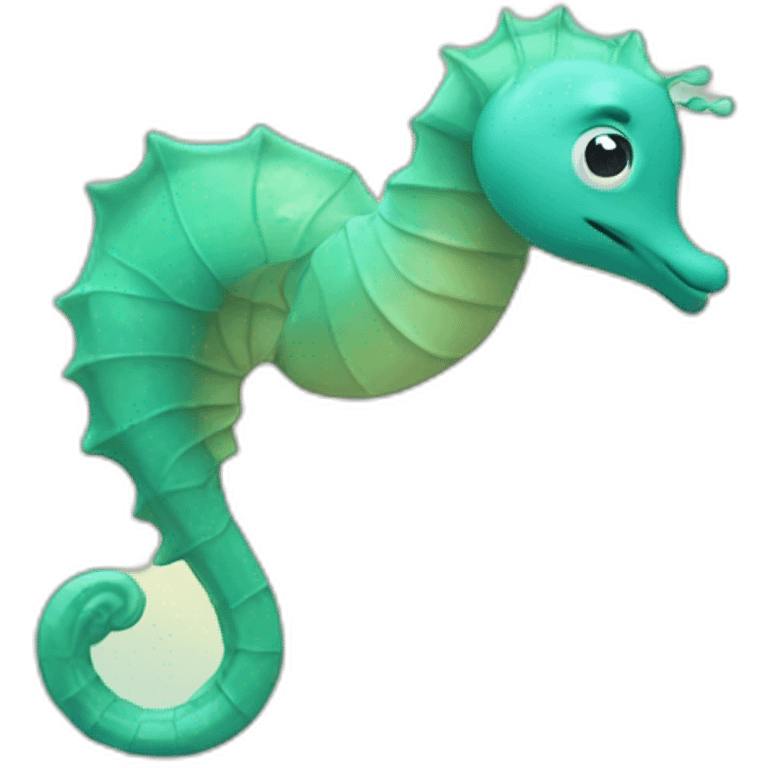 seahorse emoji is doing a somersault emoji