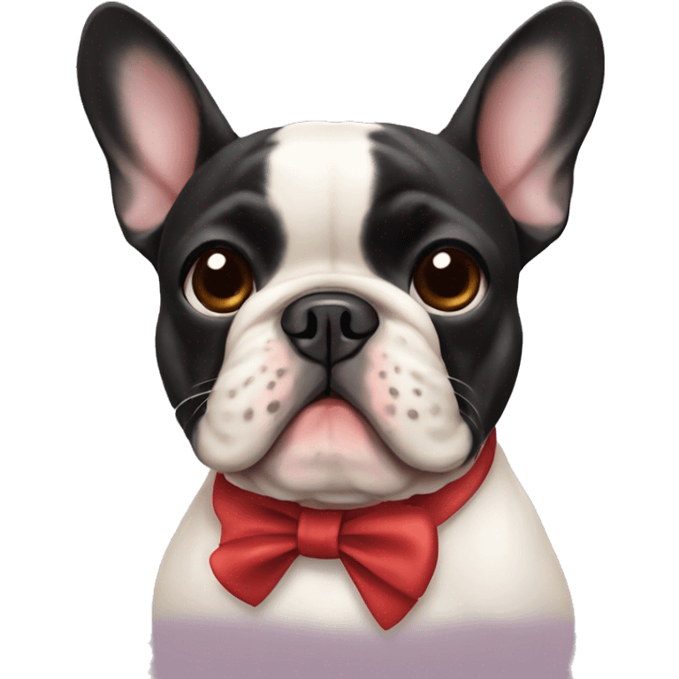 french bulldog with bow  emoji