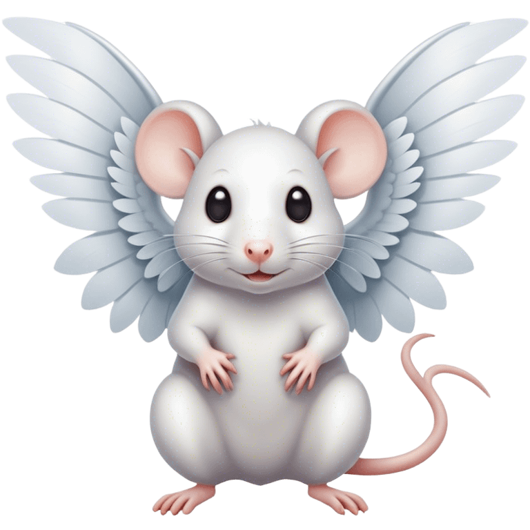 White rat with wings emoji