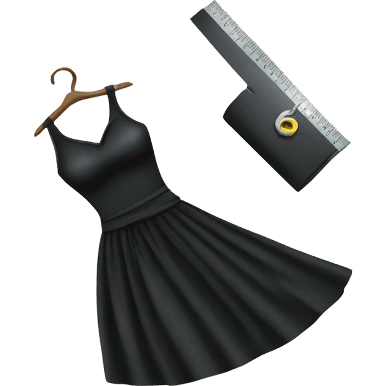 a black dress with a measuring tape wrapped around it emoji