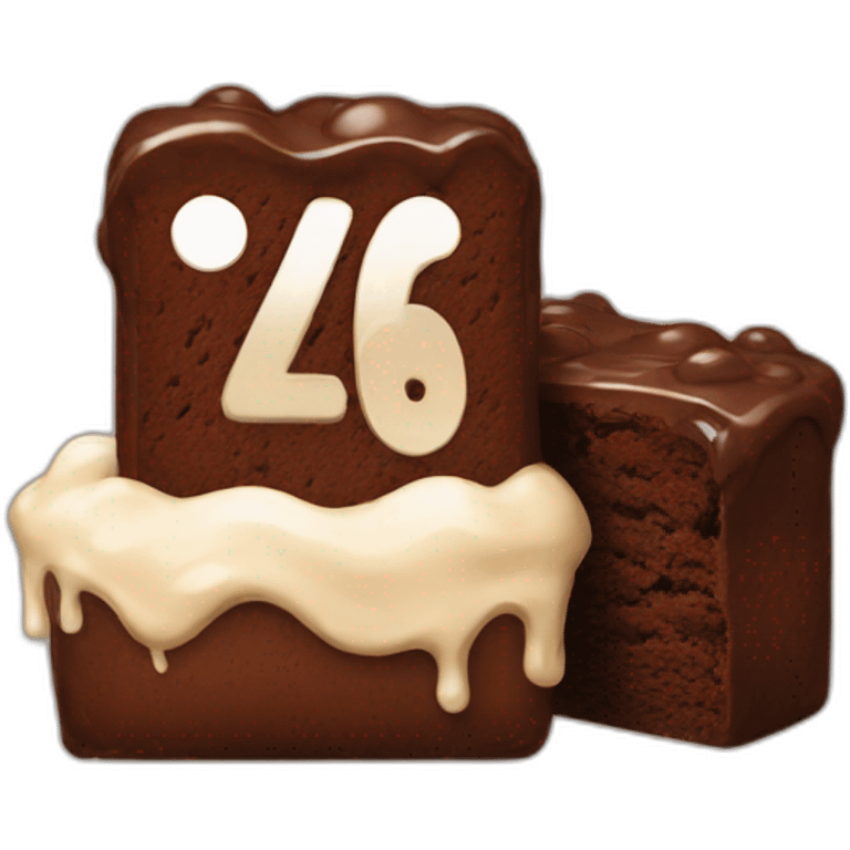 Brownie and the number 46 emoji