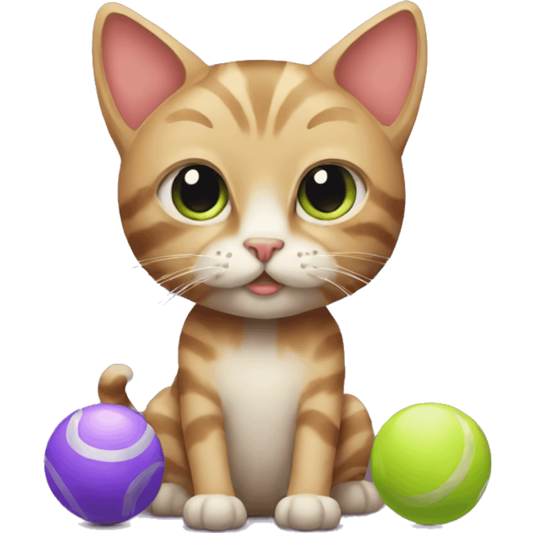 Cat with balls emoji