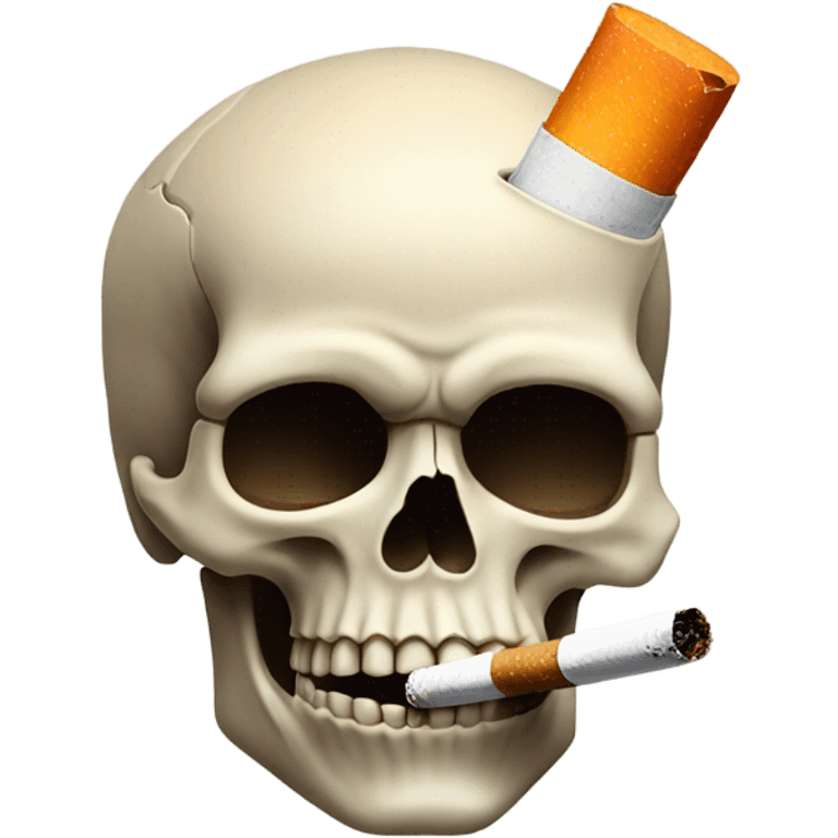 skull with a cigarette (sick emoji) emoji