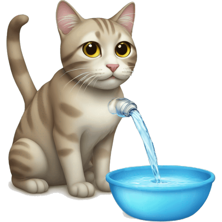 Cat drinking water emoji