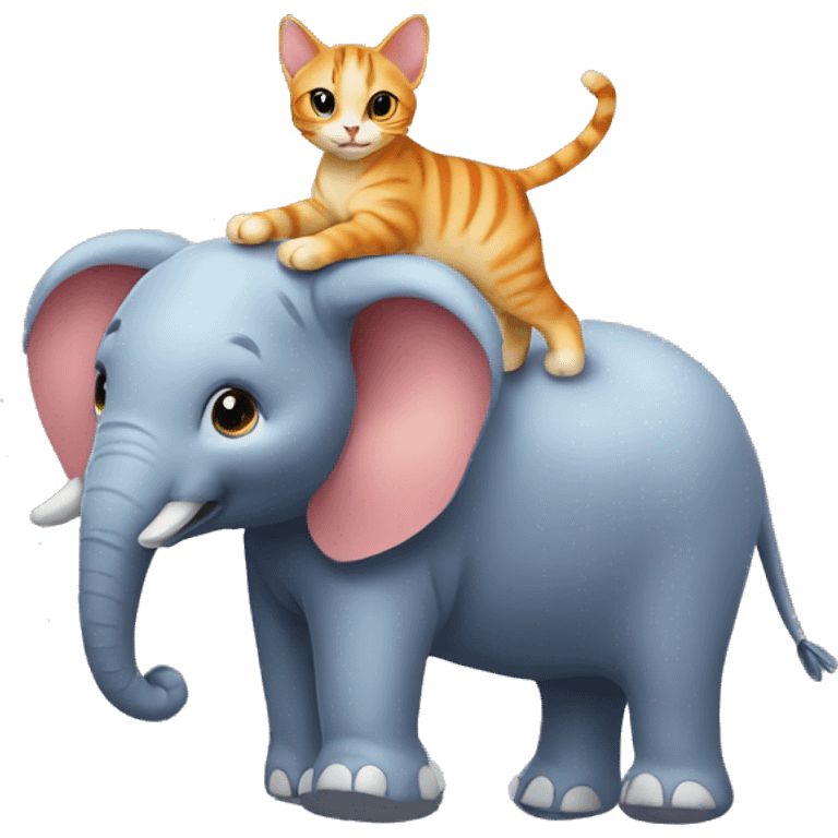 Cat on an elephant emoji