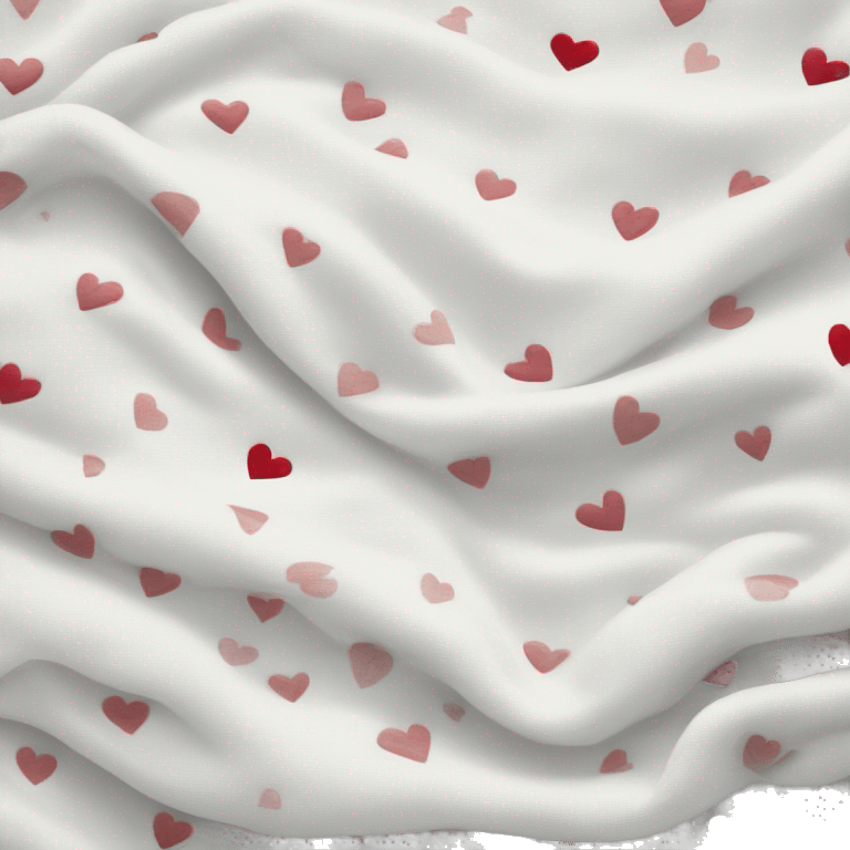 White blanket with hearts emoji