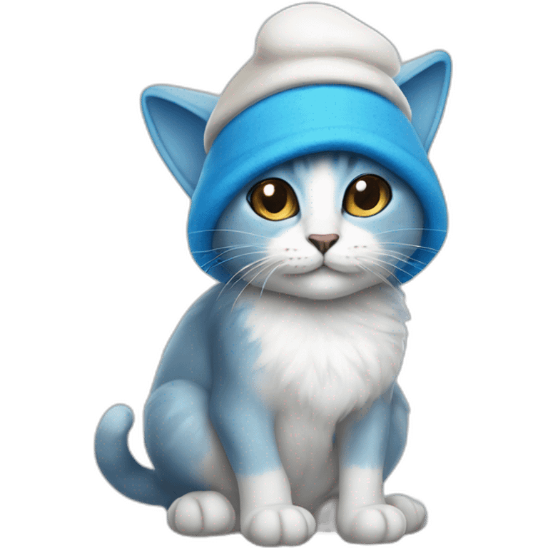 smurf cat with white mushroom cap emoji