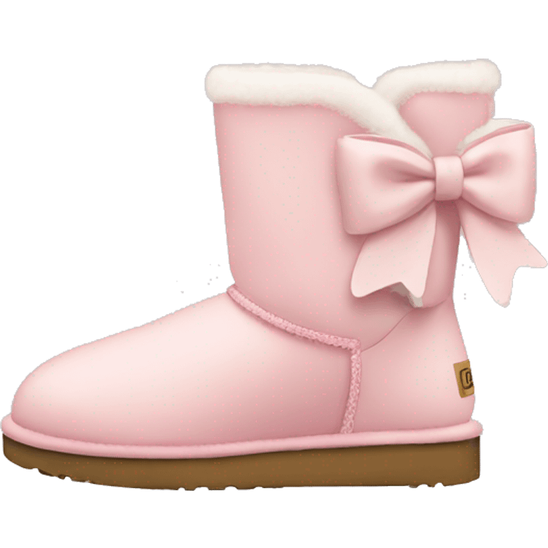 Light pink UGG boots with bow emoji