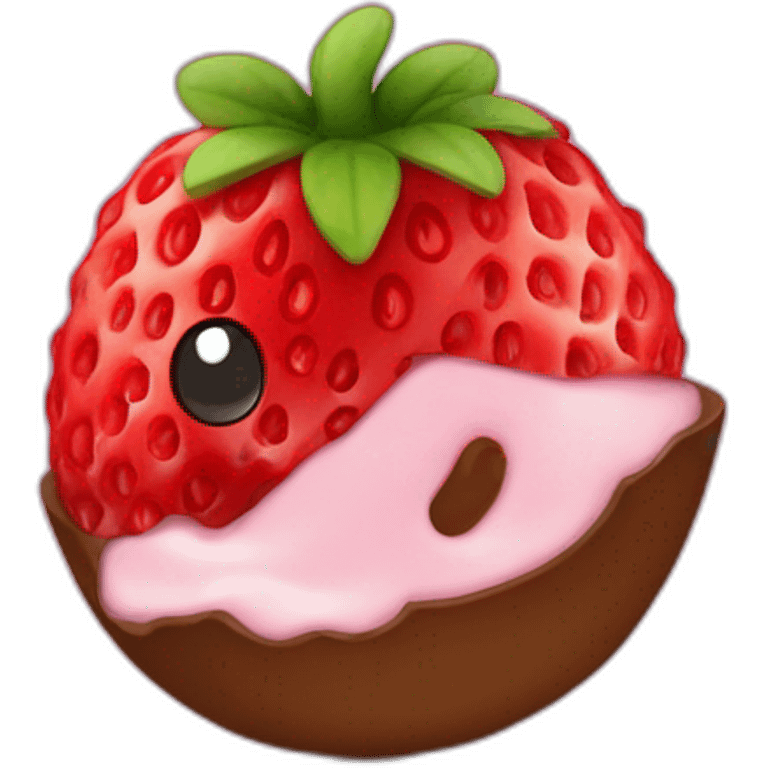 Fraise avec chocolat emoji