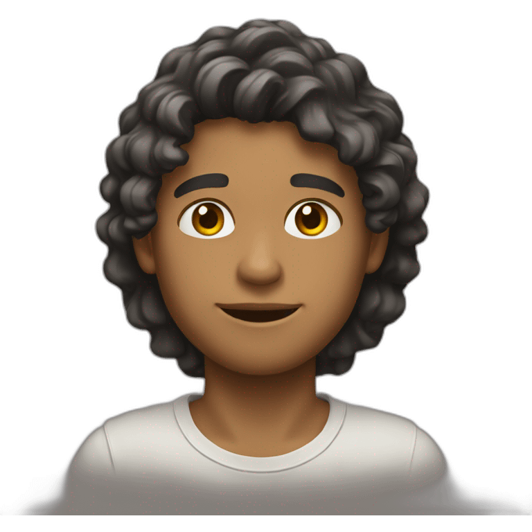 joven con pelo ondulado emoji