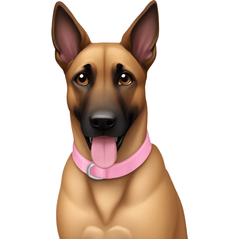 Belgian Malinois with light pink collar emoji