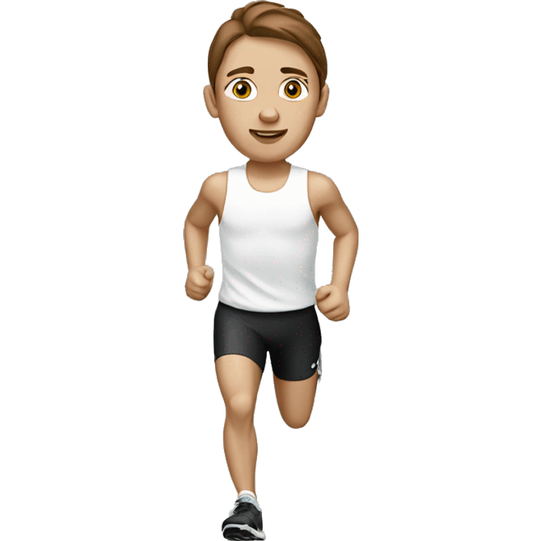 White marathon runner with brown hair  emoji