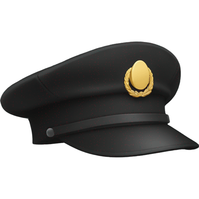 a black military cap hat emoji