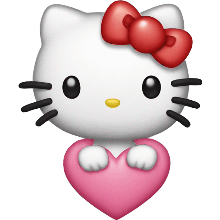 hello kitty with a heart emoji