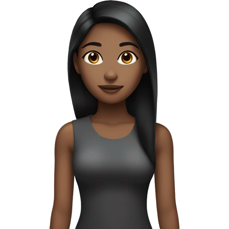 Brown skin girl with black straight hair  emoji