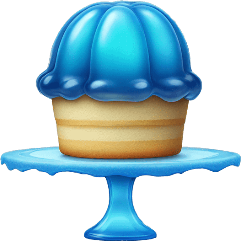 blue jelly on cake stand emoji