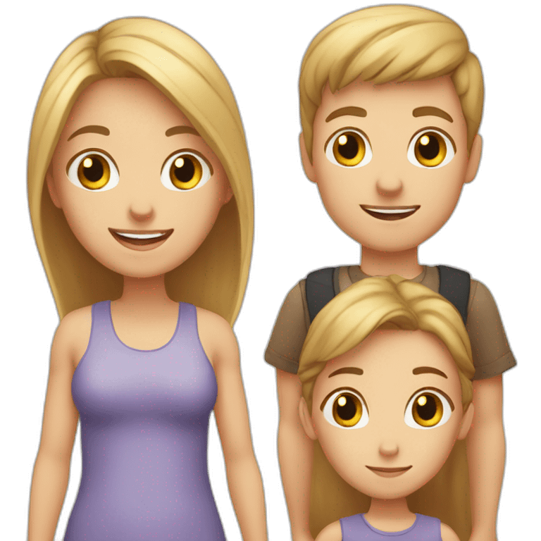 White Family with 3 kids, a 5 year old boy, a 3 year old boy and a 1 year old daughter  emoji