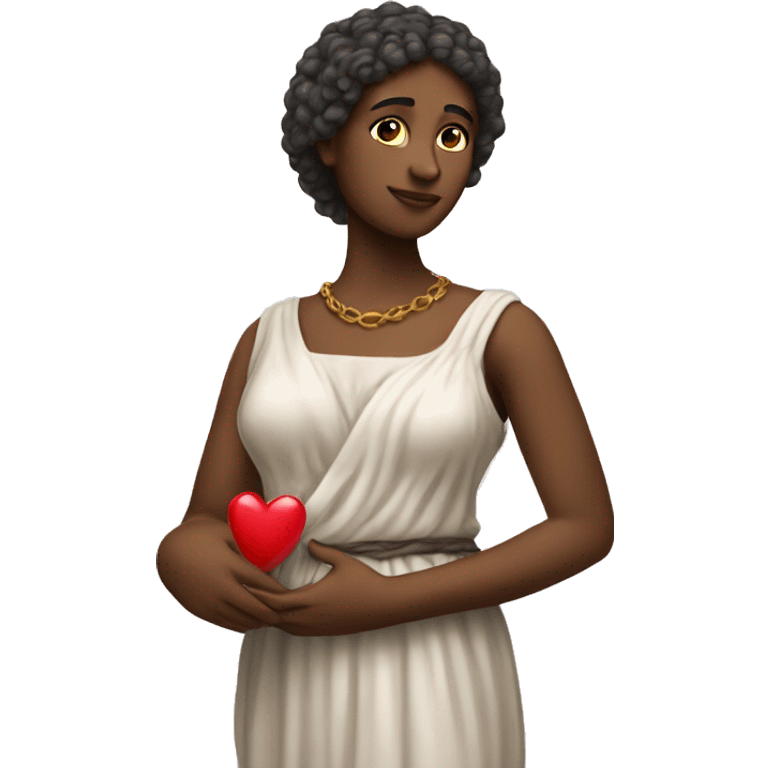 Sappho holds a heart in her hand emoji