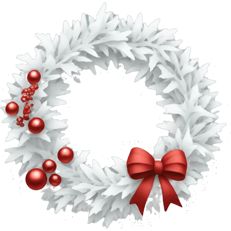 Christmas wreath white and red clean aesthetic emoji